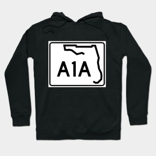 Florida A1A Highway Sign Beach Culture Icon Hoodie